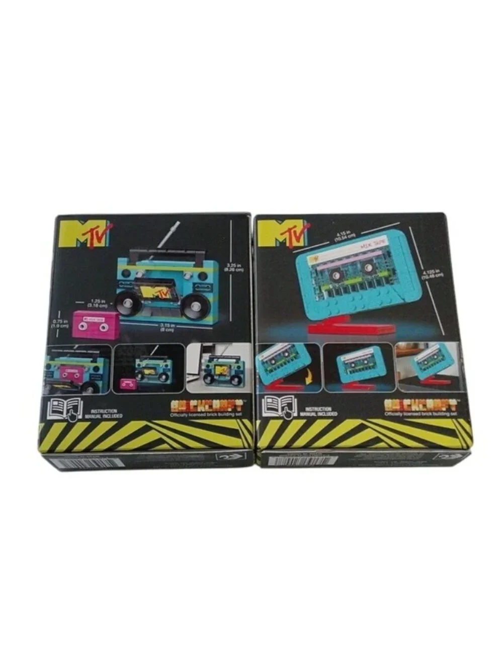 Brickcraft MTV Retro Builds: Blue Boom Box & Cassette Brick Building Kits